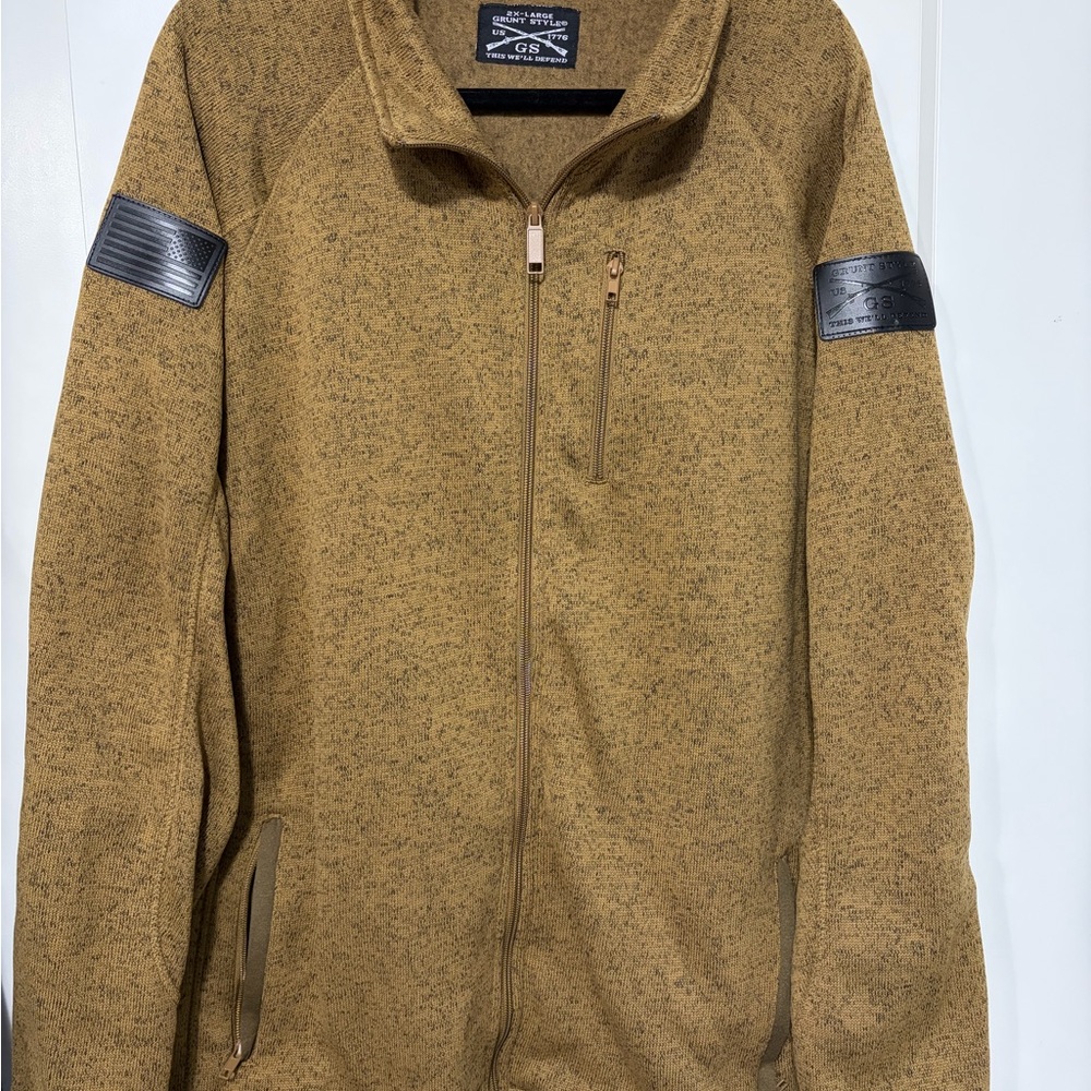 Grunt Style Tan Full Zip Fleece Jacket 2XL